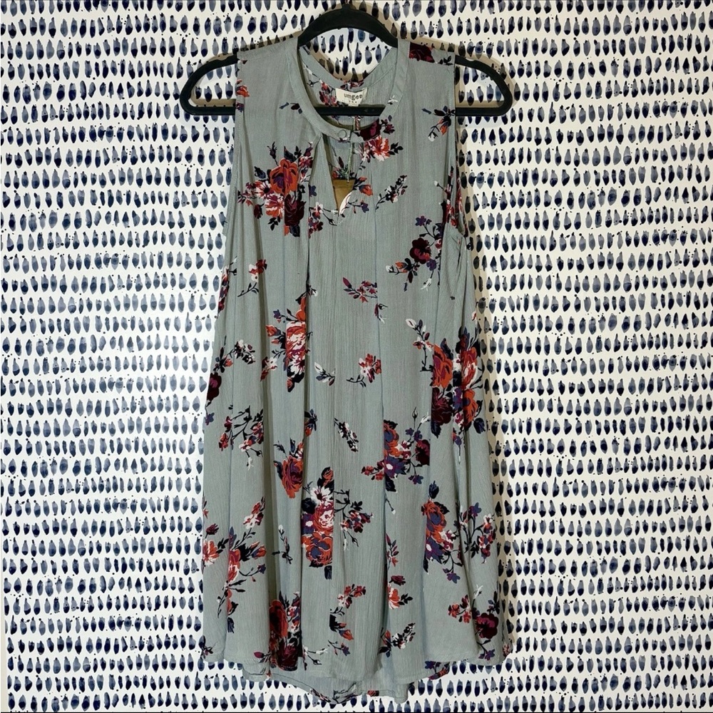 NWT Umgee Floral Flowy Sleeveless Dress - Sz M
